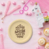 感動的引用文 – 完了するまで不可能 ペーパープレート (パーティー)