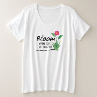 感動的引用文 – 植えられた開花 プラスサイズTシャツ