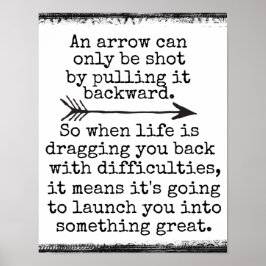 感動的引用文：矢印のみ ポスター