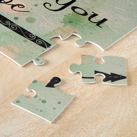 感動的引用文:神が誰を創造したかを発見 ジグソーパズル (側面)