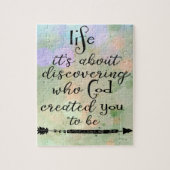 感動的引用文:神が誰を創造したかを発見 ジグソーパズル (縦)