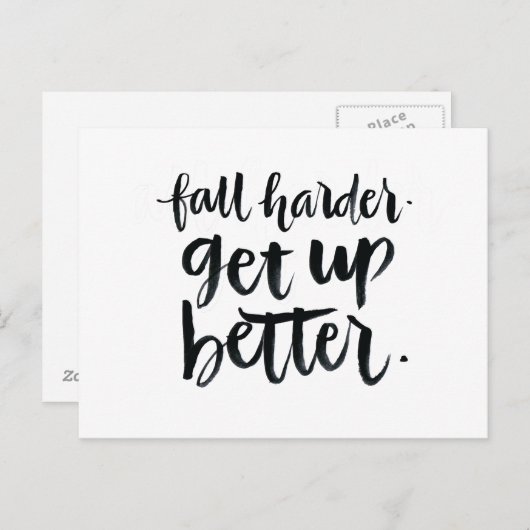 感動的引用文:秋が硬い。元気に起きなさい。 ポストカード (正面/裏面)