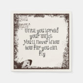 感動的引用文：翼を広げて飛ぶ スタンダードカクテルナプキン (正面)