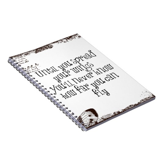 感動的引用文：翼を広げて飛ぶ ノートブック (右側)