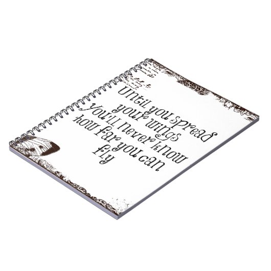 感動的引用文:翼を広げて飛ぶ ノートブック (左側)