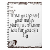 感動的引用文:翼を広げて飛ぶ ノートブック (正面)