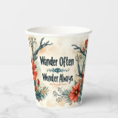 感動的引用文:頻繁に歩き回る、常に疑問に思さまよう 紙コップ (正面)