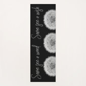 感動的引用文dandelion白黒フォト ヨガマット (正面)