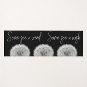 感動的引用文dandelion白黒フォト ヨガマット (正面(横))