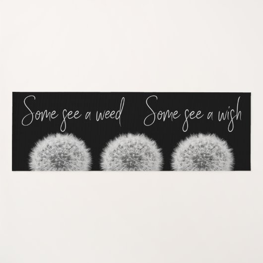 感動的引用文dandelion白黒フォト ヨガマット (正面(横))