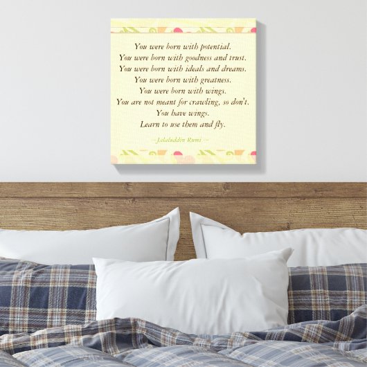 感動的引用文Rumi :潜在的な生まれCDを使用して キャンバスプリント (インサイチュ (寝室))