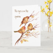 感動的彼の目はすずめにあります、 カード (黄色い花)