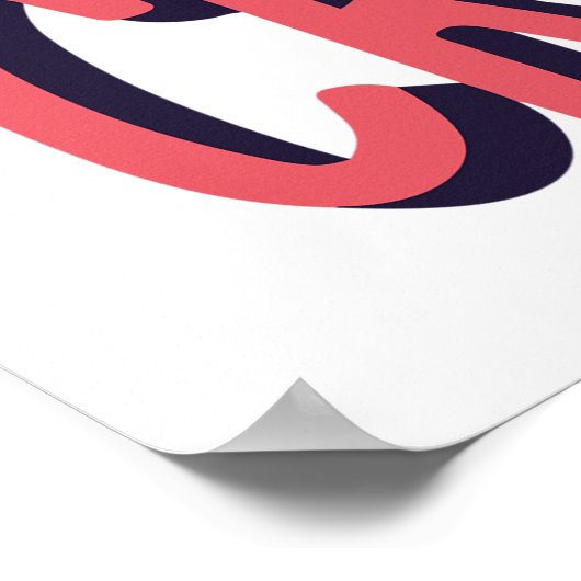 感動的後を追ハート引用文 ポスター (角)