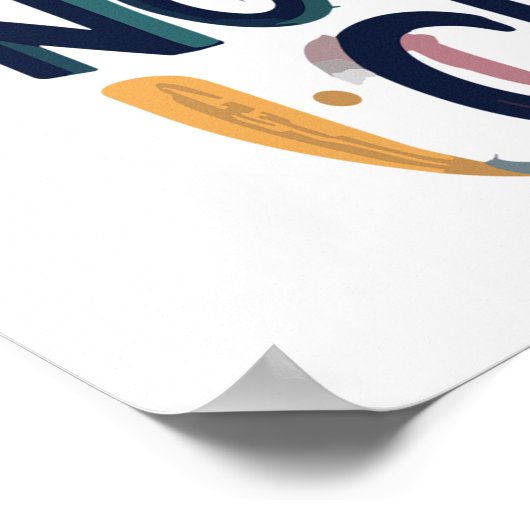 感動的後を追ハート引用文 ポスター (角)