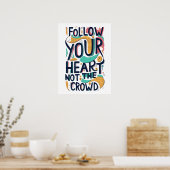 感動的後を追ハート引用文 ポスター (キッチン)