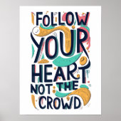 感動的後を追ハート引用文 ポスター (正面)