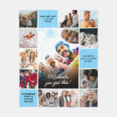 感動的心地よいカスタムメッセージと12写真 フリースブランケット (正面)