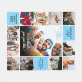 感動的心地よいカスタムメッセージと12写真 フリースブランケット (正面(横))