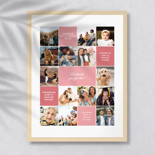 感動的心地よいカスタムメッセージと14写真 ポスター