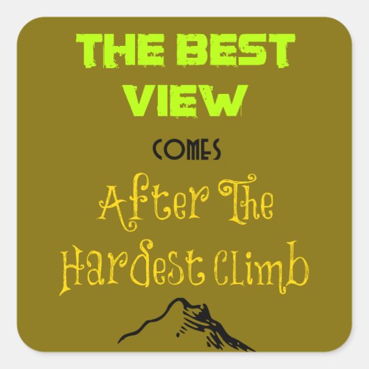 感動的意欲を起こハイキング引用文タイポグラフィ スクエアシール (正面)