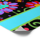 感動的教室ウェルカムブラックフローラ ポスター (角)