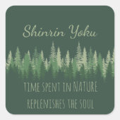 感動的森林浴引用文 スクエアシール (正面)