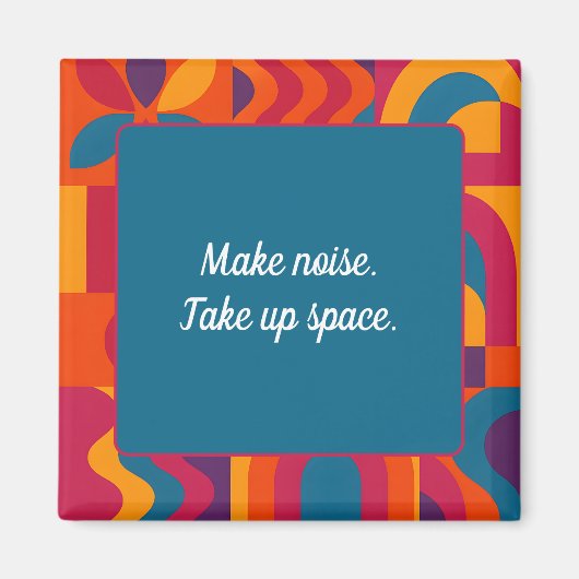 感動的磁はっきりした石 – 抽象芸術パターン マグネット (正面)