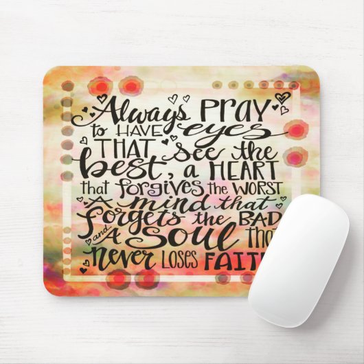 感動的祈りの言葉引用文かわいらしカラフル マウスパッド (マウス)
