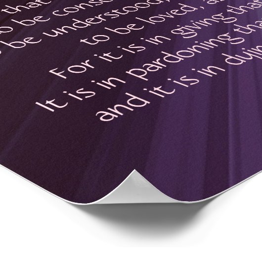 感動的祈りの言葉・オブ・セントフランシス ポスター (角)