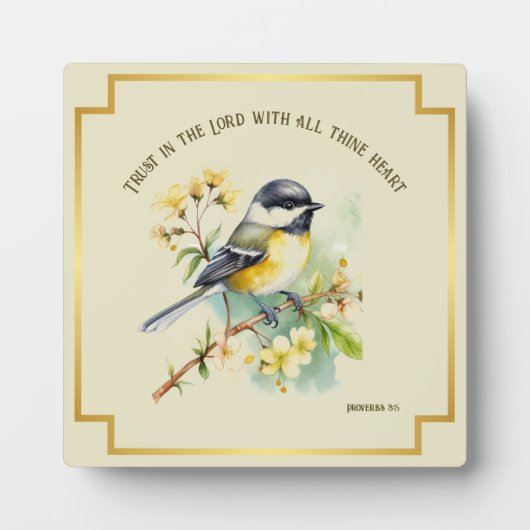 感動的箴言3:5《鳥》アメリカゴガラアート フォトプラーク (正面)