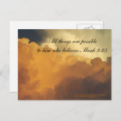 感動的聖なる書物、 経典はがき雲マーク9:23 ポストカード (正面/裏面)