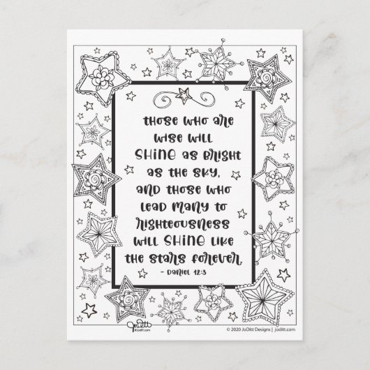 感動的聖なる書物、 経典シャインライクスターカラーリング ポストカード (正面)