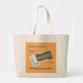 感動的聖なる書物、 経典信じマーク9:23オレンジ ラージトートバッグ (裏面)