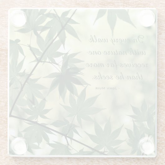 感動的自然ジョンミューア引用文グラスコースター ガラスコースター (裏面)