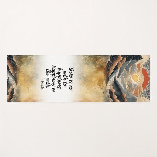 感動的自然ハピネス内平和引用文 ヨガマット (正面(横))