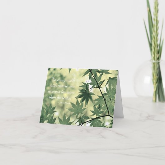 感動的自然引用文メープル葉 カード (正面)