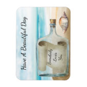 感動的航海のボトルビーチ マグネット (縦)