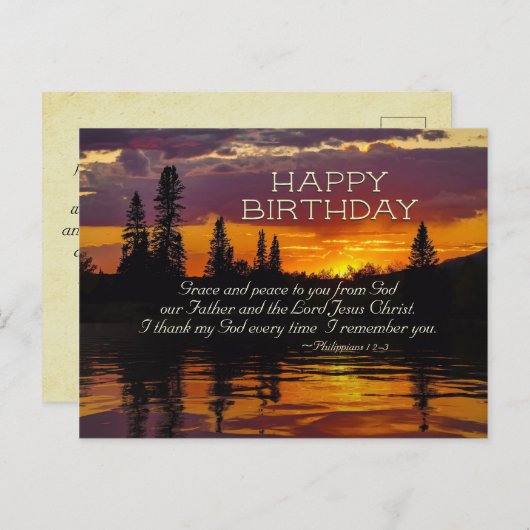 感動的誕生日、恵みと平和 ポストカード (正面/裏面)