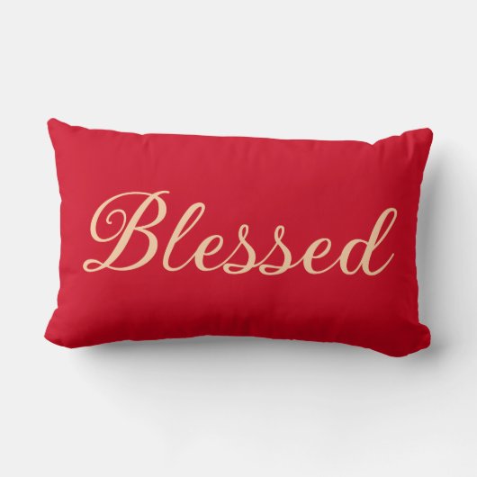 感動的賛美語休日レッドウエスト ランバークッション (裏面)