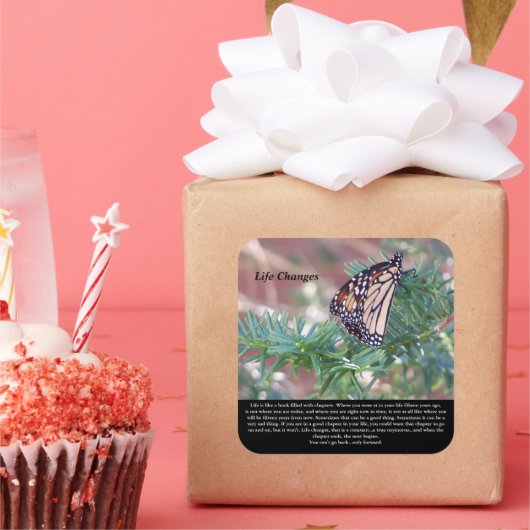 感動的贈与生活の変化 スクエアシール (パーティー)