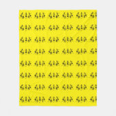 感動的踊りアフリカンアートかわいい黄色 フリースブランケット (正面)