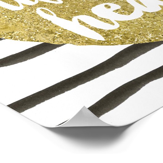 感動的金ゴールドレタリングタイポグラフィ引用文 ポスター (角)