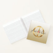 感動的金ゴールド平和標識ハート ノートブック (内部)