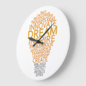 感動的電球カスタム壁時計 ラージ壁時計 (傾斜)