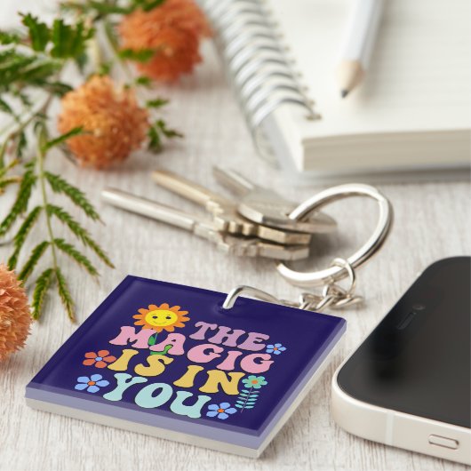 感動的魔法はYou Wordart Keychainに キーホルダー (正面右)