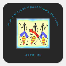 感動的，ア素晴らしフリカ太鼓 スクエアシール