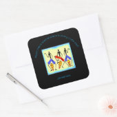 感動的，ア素晴らしフリカ太鼓 スクエアシール (封筒)