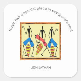 感動的，ア素晴らしフリカ太鼓 スクエアシール