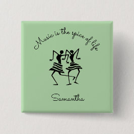 感動的，シルエットお祝いダンサー 缶バッジ