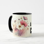 感動的/ポジティブな花の名言ラッピング マグカップ (正面左)